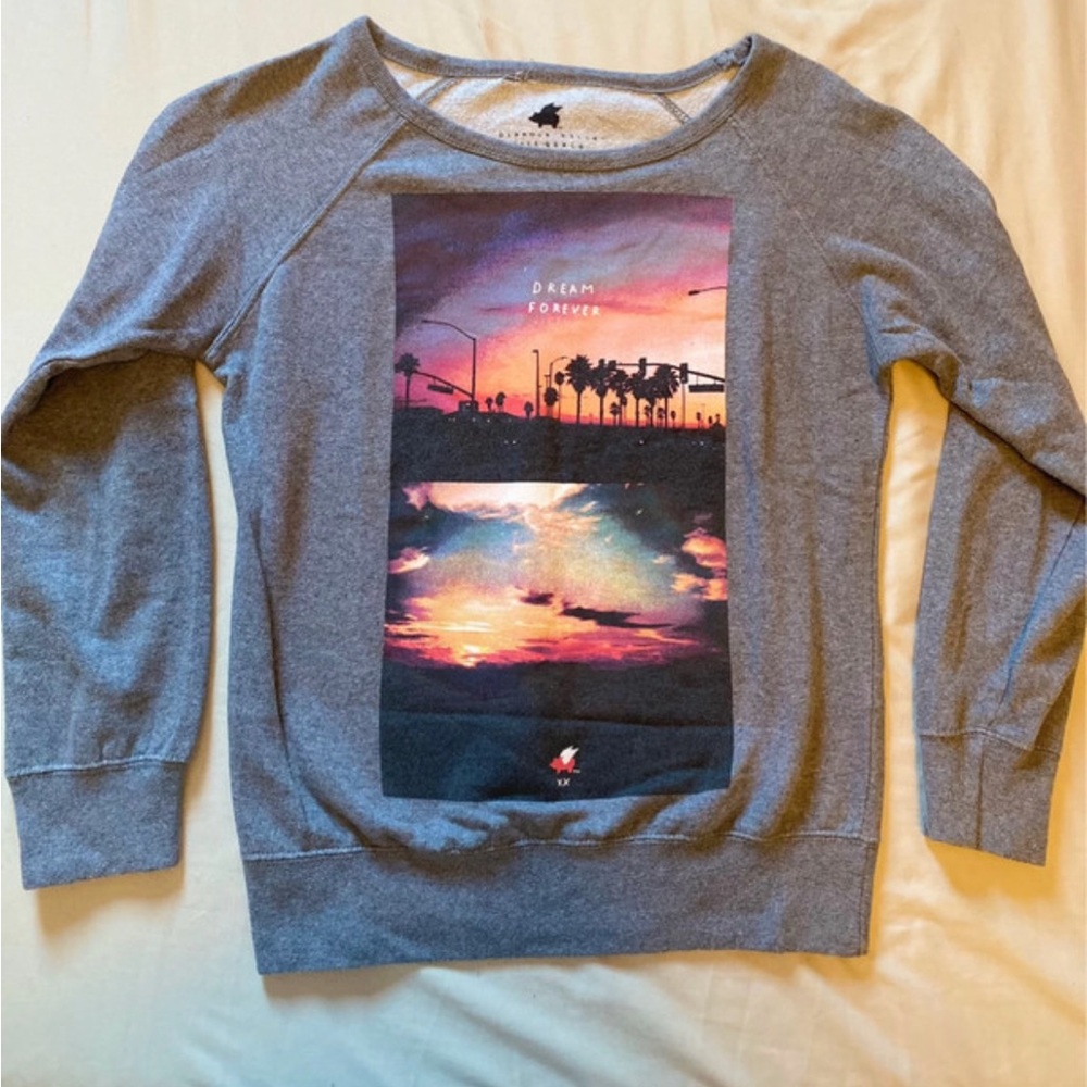 Glamour Kills Gray Sunset Graphic Crewneck Sweater